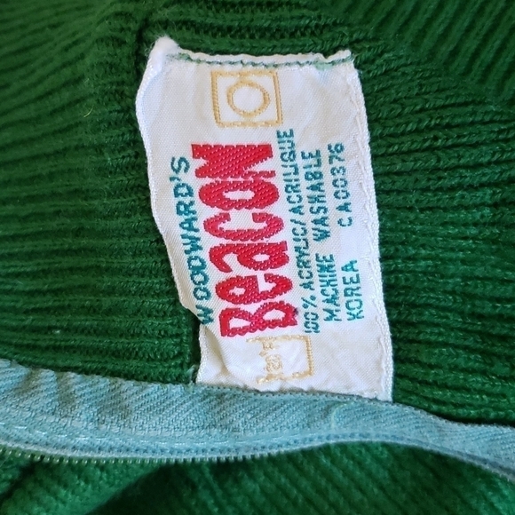 Vintage Woodward's Green Mock Neck Sweater, US S/M - Picture 9 of 12